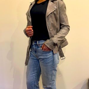 Soia & Kyo pearl (grey) leather moto jacket